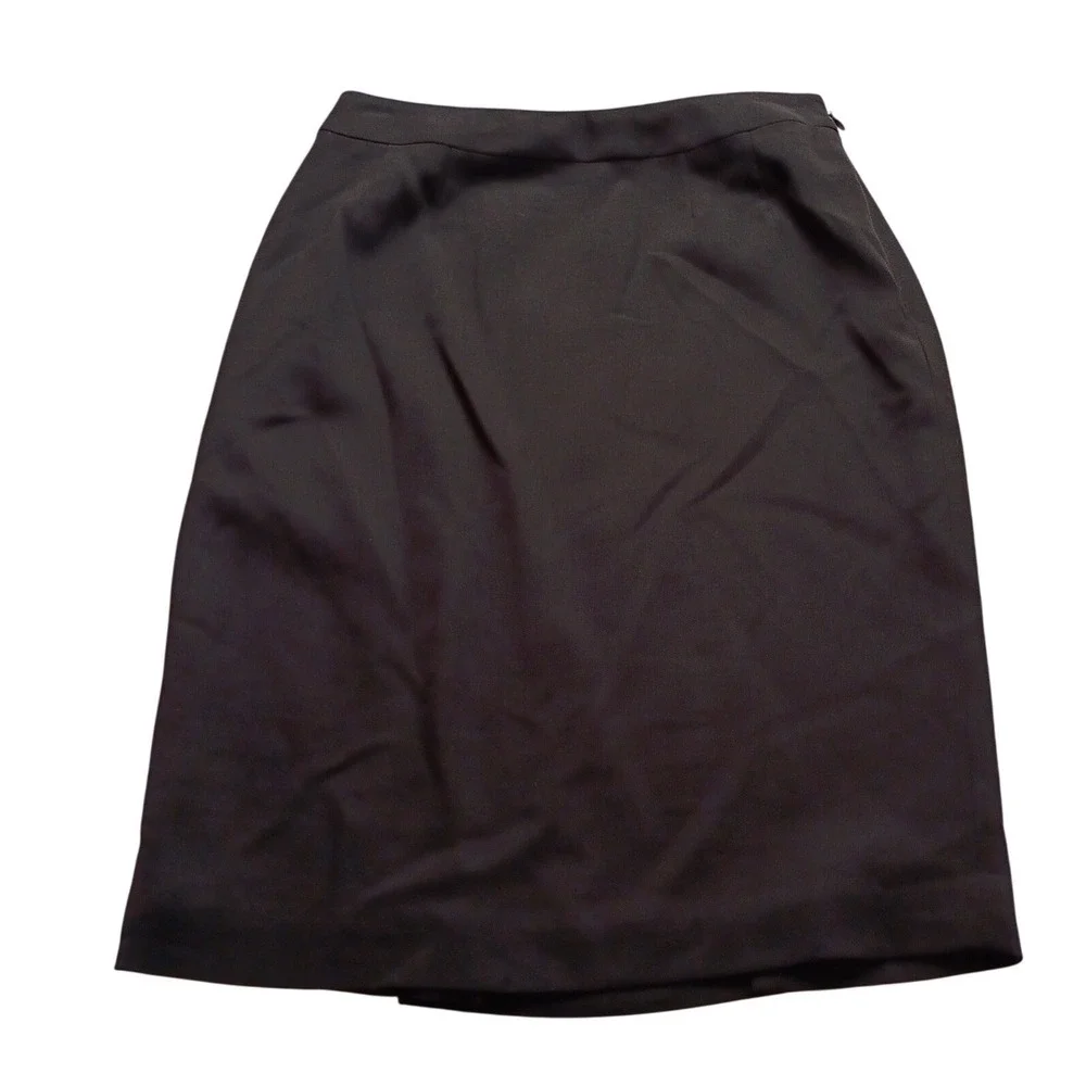 Linda Allard Ellen Tracy Black Wool Pencil Skirt Size 4 Professional Career Wear